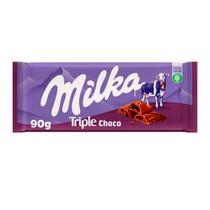 Barra Chocolate Milka Recheado Triplo Choco Cacau 90G