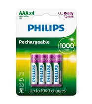 Pilha Philips Recarregável AAA 1000-Mah - com 4 Unidades (R03B4RTU10/97)