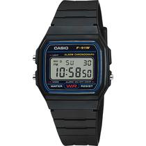 Relogio Casio F-91W-1DG Masculino - Preto/Azul