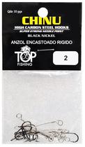 Anzol Top Fishing Chinu Encastoado Rigido 02 com 10 PCS