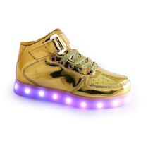 Tenis LED Gati TXL-31 Dourado (N.23)