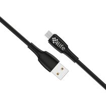 Cabo Celular 4LIFE USB-A p/ Micro 1M Preto