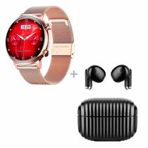 Smartwatch G-Tide Romance + Fone de Ouvido H21 - Dourado