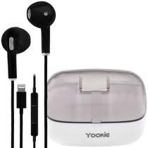 Fone de Ouvido com Fio Yookie XP206 com Microfone / 1.2 Metros / Lightning - Preto