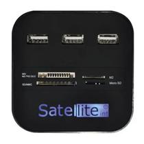 Satellite Hub A-HUB07 USB 3 Puertos/Lector de Memoria Negro