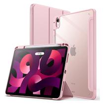 Capa / Protetor para Tablet iPad Air 4/5 4LIFE com Compartimento para Pencil - Transparente/Rosa