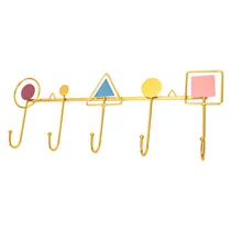 Gancho de Ferro Geométrico 45X17 CM Dourado
