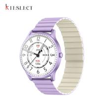 Kieslect Reloj Smart Lady Calling Lora Purple Metal Bluetooth 5.2" Dorado