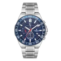 Relogio Analógico Masculino Daniel Klein DK.1.12733-2 Exclusive Gents / Pulseira de Aço Inoxidável - Prata/Azul