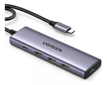 Adaptador Multifuncional Ugreen USB-C 5 Em 1 15495 - Prata