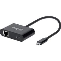 Cable Adap USB-C A RJ45 Manhattan 153454 1GBPS/60W Negro