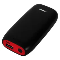 Carregador Portátil Philips DLP5206RD 4.000 Mah Saída USB - Preto/Vermelho