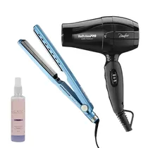 Kit Prancha Babylisspro XL PL9091 + Secador 5510 (Brinde Protetor Klasse) 5510 - Preto/Azul Celeste