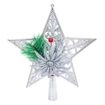 Estrela Árvore Natal Prateada 22X20CM