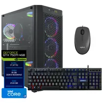 PC Montado Gamer Intel Core i7 3.4GHZ/ 16GB/ 240GB SSD/ VGA GTX750 4GB/ Mouse/ Teclado/ RGB/ Linux Preto
