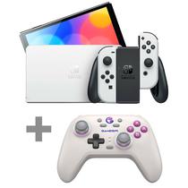 Console Portatil Nintendo Switch Oled JP de 7.0" com 64GB + Controle Sem Fio Gamesir Nova T4N - Retro White