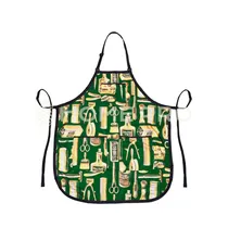 Betty Dain Avental Vintage Cabeleireiro Verde Dourado