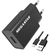 Carregador de Parede Mega Star CH400 USB-A 10 W + Cabo USB-C - Preto