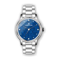 Relogio Analogico Feminino Daniel Klein Premium DK.1.12497-5 - Prata e Azul