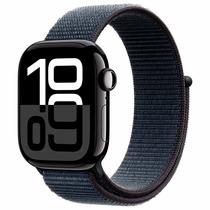 Apple Watch S10 42MM MWWG3LW/ A com GPS/ Wide Angle Oled Display / Pulseira Sport Loop / Aluminium Case - Jet Black