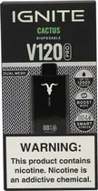 Vape Descartável Ignite V120 Pro Cactus 12000 Puffs Dual Mesh Black