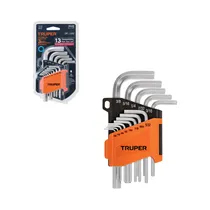 Kit de Llave Allen Hexagonal Truper 15545 3/64"-3/8" 13 Piezas