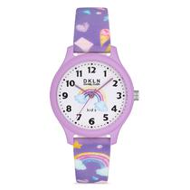 Relogio Analogico para Crianca Daniel Klein DK.1.12764-3 DKLN Kids / Pulseira de Silicone - Roxo Claro