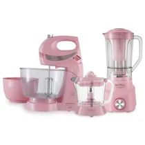 Kit de Cozinha Britânia BKT51R - 3 Em 1 - Batedeira + Liquidificador + Espremedor - 110V - Rosa