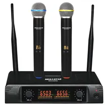Sistema de Microfone Mega Star Uhf MIC5536PRO - Preto