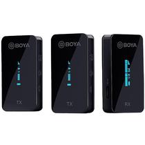 Microfone Boya BY-XM6-K2 Sem Fio Jack 3.5MM - Preto (2TX+1RX)