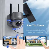 Câmera de Vigilância Externa 2K Câmera de Segurança Solar Câmera Sem Fio Wifi 360° PTZ IP66 À Prova