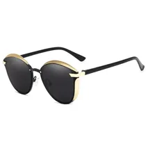Óculos Kingseven Feminino N7824 Cat Eye Preto/Dourado
