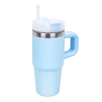 Copo Térmico com Alça 400ML - Celeste