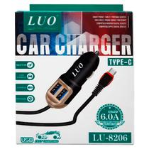 Carregador Veicular USB Tipo-C Luo (LU-8206) 6.0A