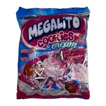 Pirulito Cookies Morango Megalito Berbau Pacote 1KG