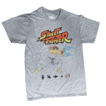 Camiseta BWD-829505 Street Fighter Ryu Cinza **Small**