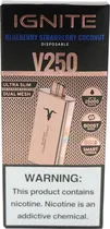 Vape Descartável Ignite V250 Blueberry Strawberry Coconut 25000 Puffs Rose