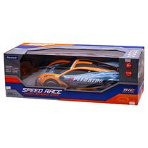 Carrinho Brinquedo Speed Race 898-1824 com Controle Remoto - Preto/Laranja