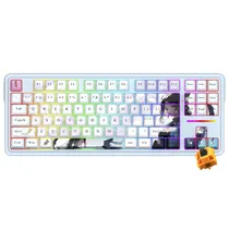 Teclado Gamer Mecanico Redragon K728AK-RGB-Pro Antonium Pro Wireless / RGB / Ingles - Azul