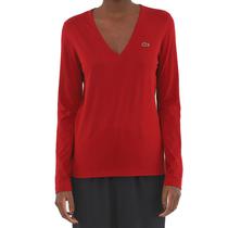 Camiseta Lacoste Feminina TF3821-YPW 46 - Vermelho