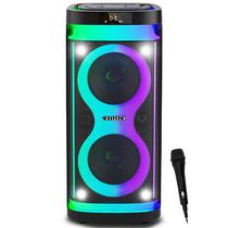 Caixa Karaoke Aiwa AWPOH4D 2 de 6.5" 600 Watts P.M.P.O com Bluetooth/USB e Radio FM - Preta