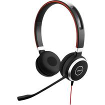 Auricular Jabra Evolve 40 Duo Uc Stereo USB - Preto/Vermelho