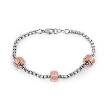 Pulseira Feminina Freelook FRJ.3.3009-2 de Aco Inoxidavel - Prata e Rosa Ouro