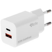 Adaptador de Tomada 4LIFE Ganfast FL8230ACGW USB/USB-C de 30 Watts - Branco