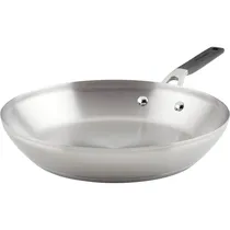 Frigideira Kitchenaid 71025 Indução Antiaderente Aço Inoxidável Escovado 30CM - Prata