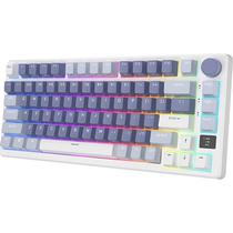 Teclado Mecanico Royal Kludge M75 75% Linear Wireless Switch Silver - Ocean Blue