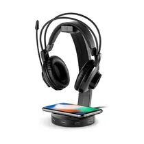 Suporte para Fone de Ouvido Satellite A-HUB10 USB com Carregador Sem Fio - Preto
