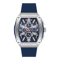 Relogio Analógico Masculino Daniel Klein DK.1.14028-2 Exclusive Gent / Pulseira de Silicone - Azul/Prata