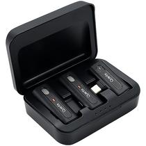 Microfone Dinamico Sem Fio Dual Quanta QTMDM20 USB-A/Lightning - Preto