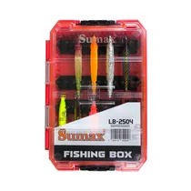 Caja de Pesca Sumax Fishing Box LB-2504 24CM Rojo/Transparente